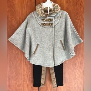 Savannah - Cape Coat with Faux Fur Collar w/pants 2pc (Sz 3T) NWT